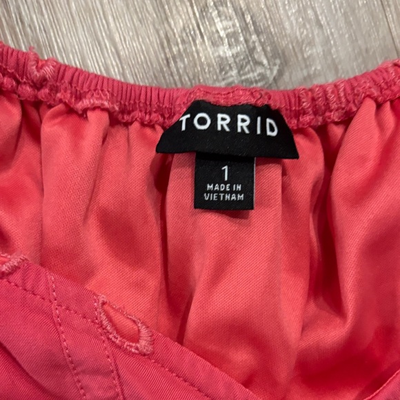 Torrid Women's Pink Eyelet Top - Picture 2 of 3